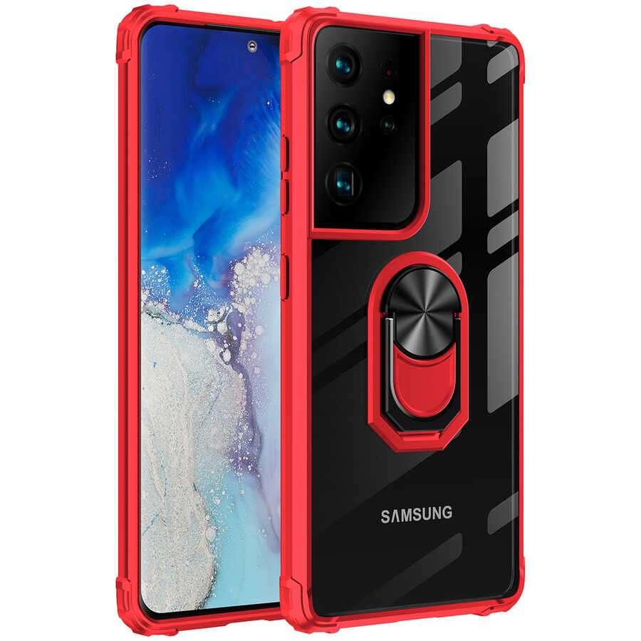 Galaxy S21 Ultra Kılıf NXXA Mola Kapak-Kırmızı