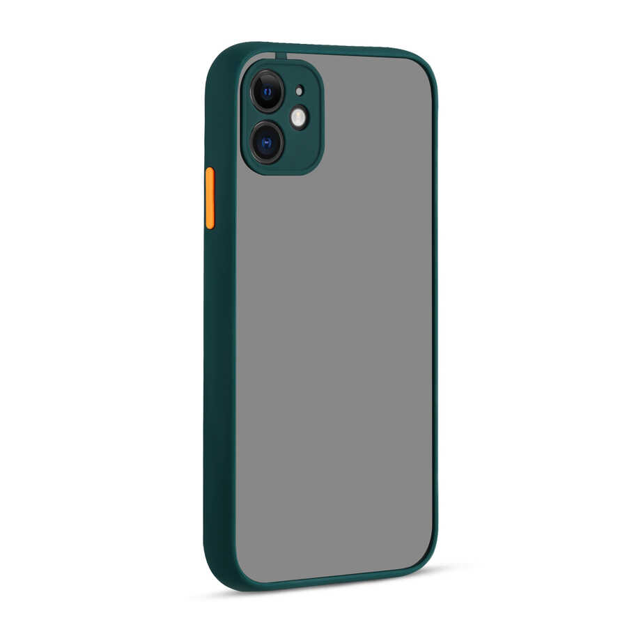 iPhone 12 Mini Uyumlu NXXA Hux Kapak-Koyu Yeşil