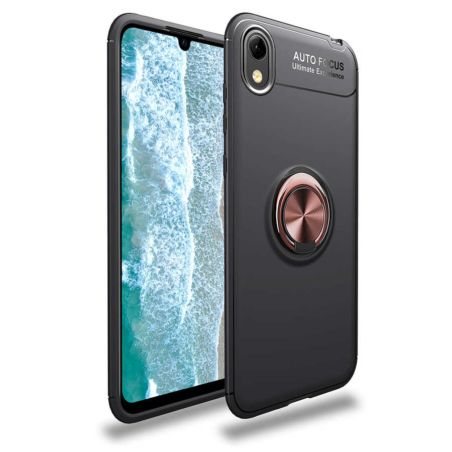 Huawei Y5 2019 Kılıf NXXA Ravel Silikon Kapak-Siyah-Rose Gold
