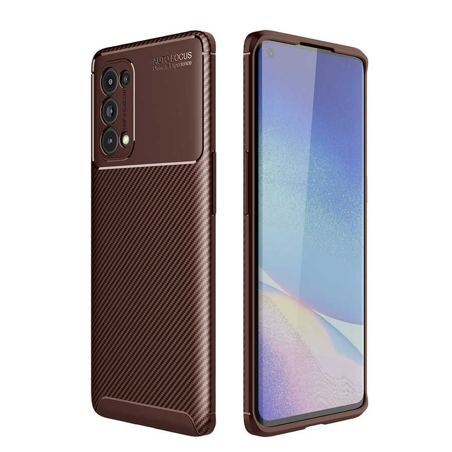 Oppo Reno 5 Pro 5G Kılıf NXXA Negro Silikon Kapak-Kahverengi