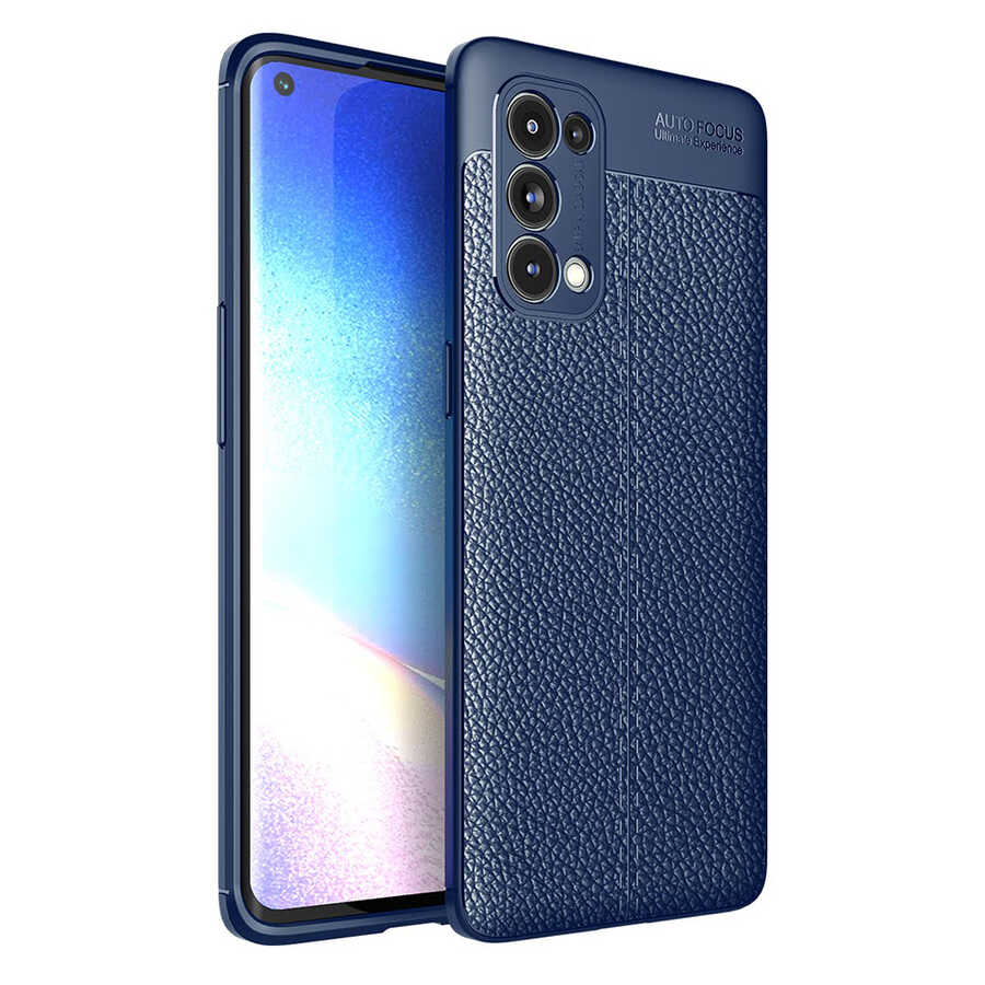 Oppo Reno 5 Pro 5G Kılıf NXXA Niss Silikon Kapak-Lacivert