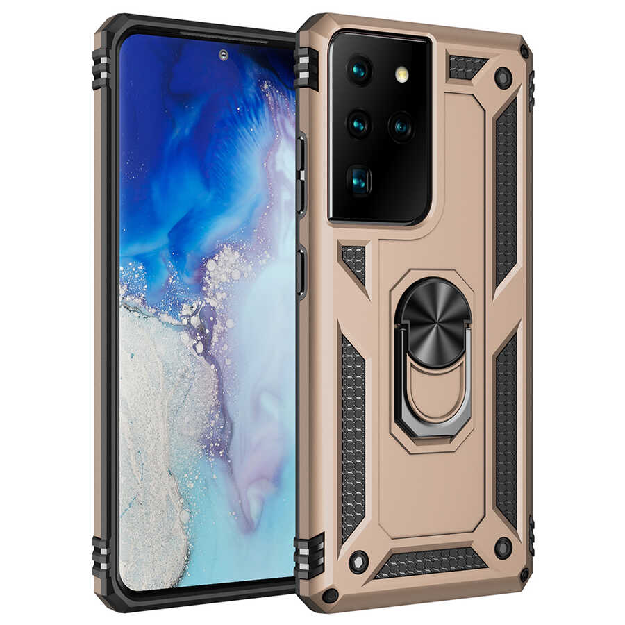 Galaxy S21 Ultra Kılıf NXXA Vega Kapak-Gold