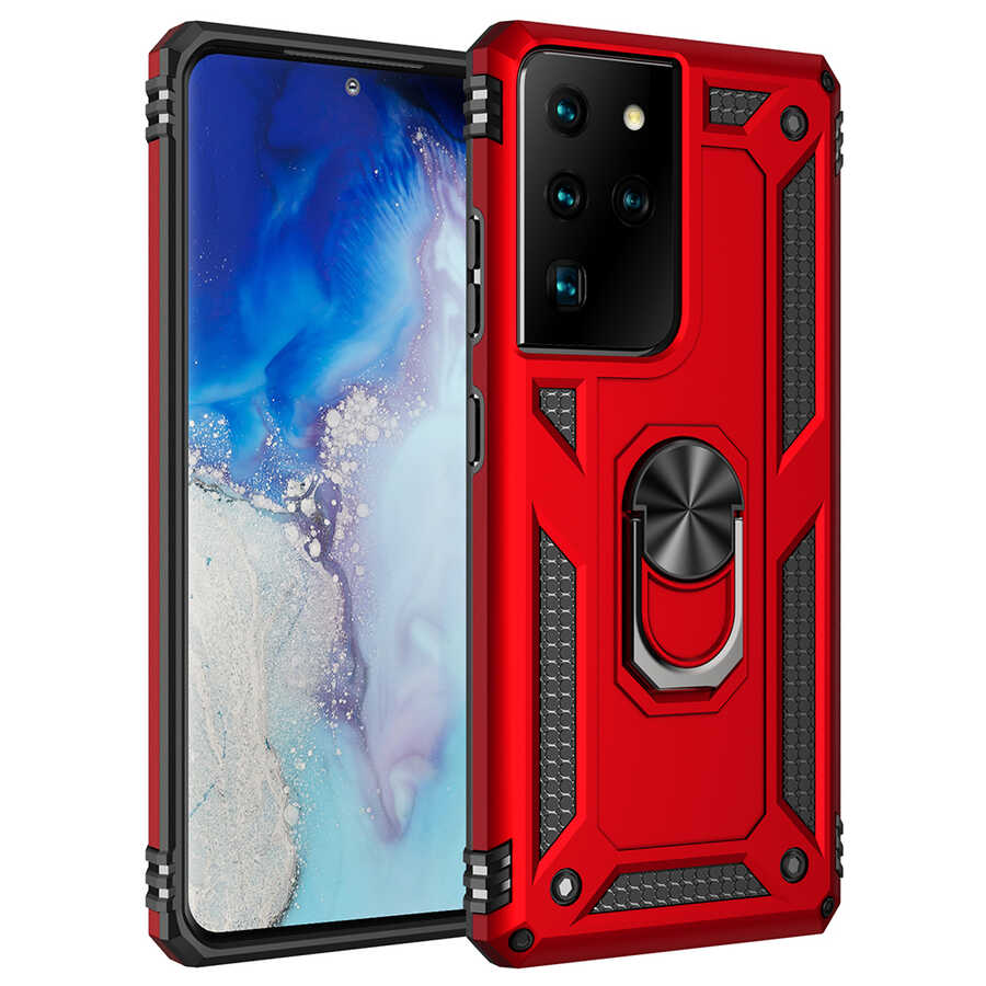 Galaxy S21 Ultra Kılıf NXXA Vega Kapak-Kırmızı
