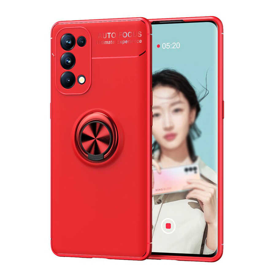 Oppo Reno 5 Pro 5G Kılıf NXXA Ravel Silikon Kapak-Kırmızı