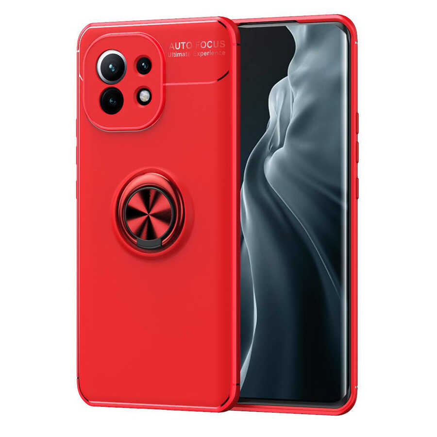 Xiaomi Mi 11 Kılıf NXXA Ravel Silikon Kapak-Kırmızı