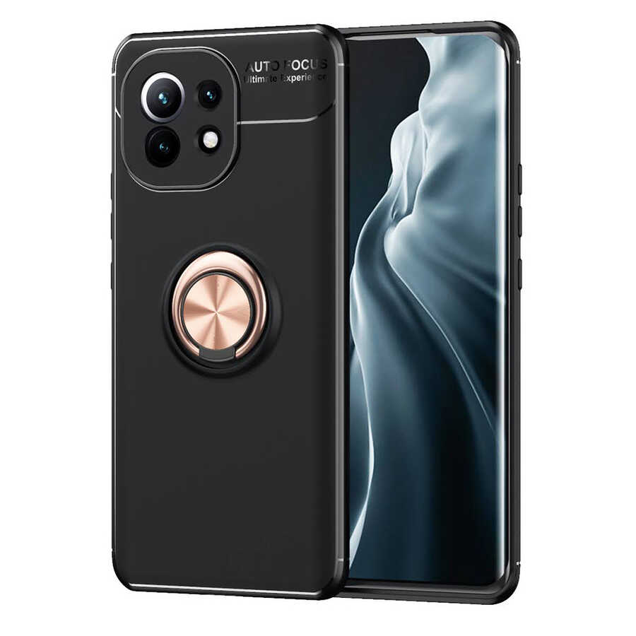 Xiaomi Mi 11 Kılıf NXXA Ravel Silikon Kapak-Siyah-Rose Gold