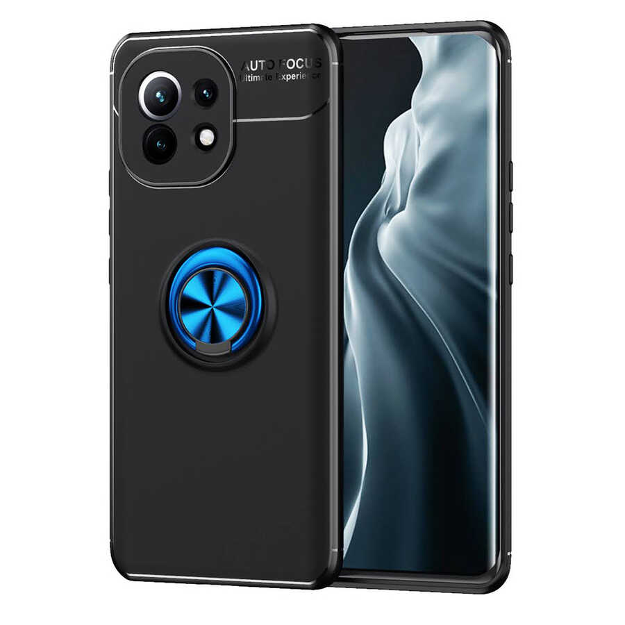 Xiaomi Mi 11 Kılıf NXXA Ravel Silikon Kapak-Siyah-Mavi