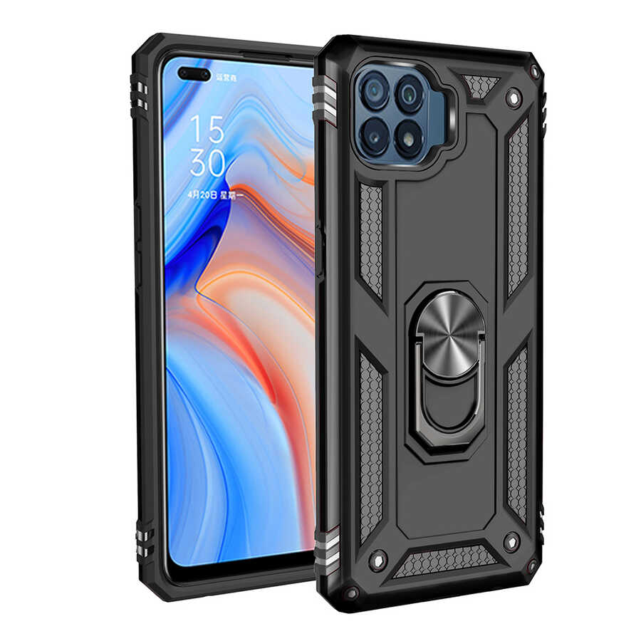 Oppo Reno 4 Lite Kılıf NXXA Vega Kapak-Siyah