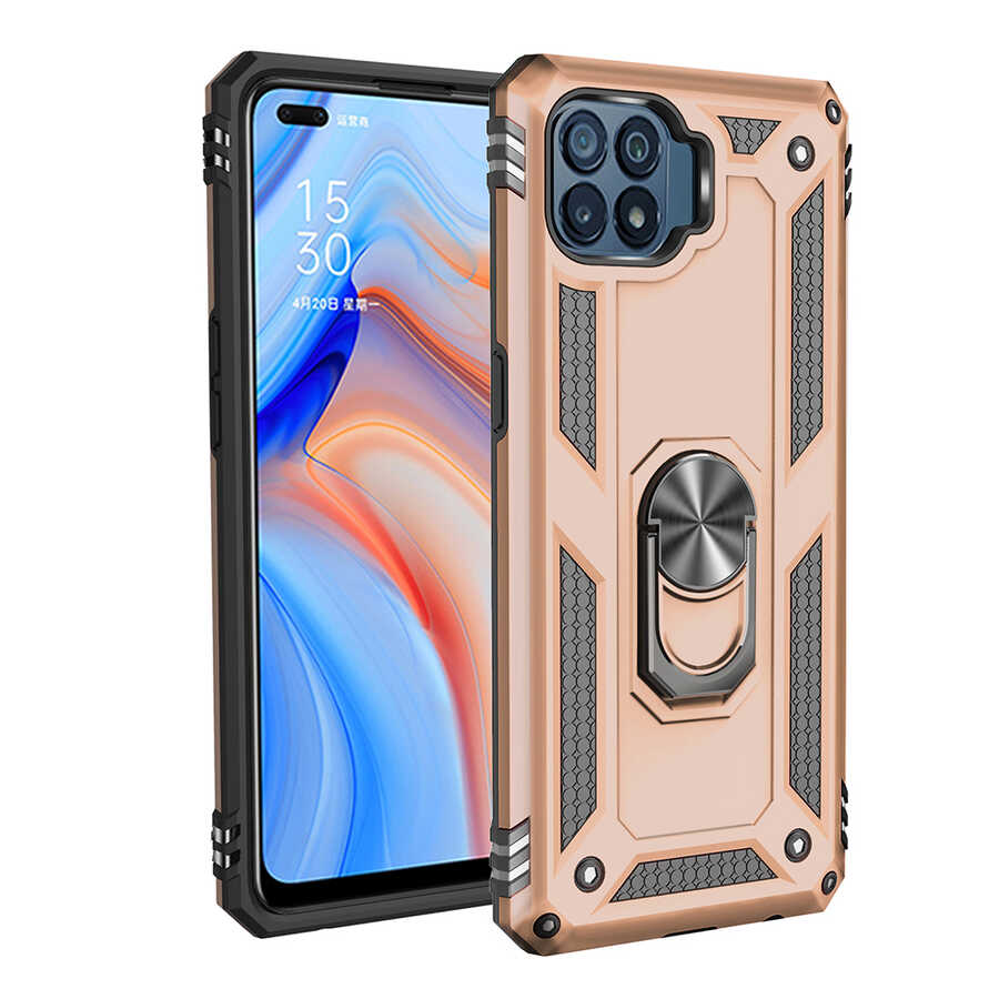 Oppo Reno 4 Lite Kılıf NXXA Vega Kapak-Gold