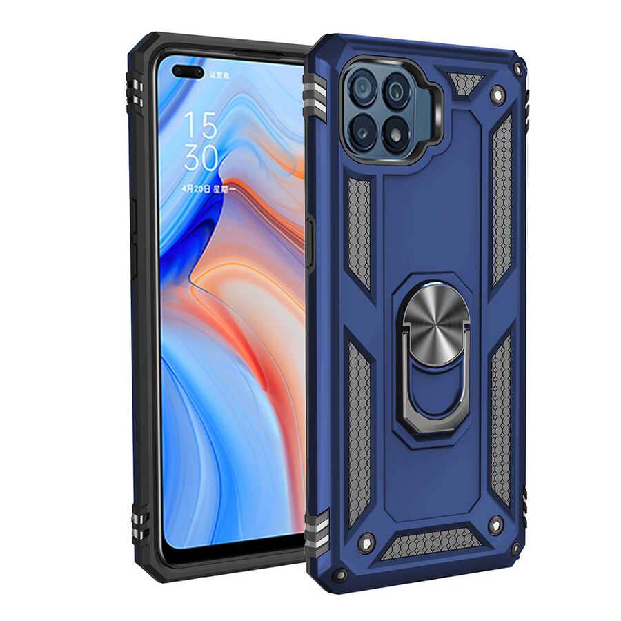 Oppo Reno 4 Lite Kılıf NXXA Vega Kapak-Mavi