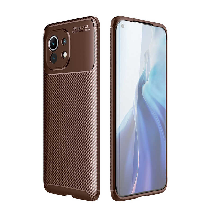 Xiaomi Mi 11 Kılıf NXXA Negro Silikon Kapak-Kahverengi