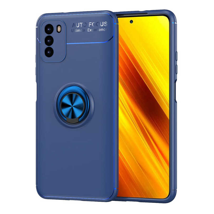 Xiaomi Poco M3 Kılıf NXXA Ravel Silikon Kapak-Mavi
