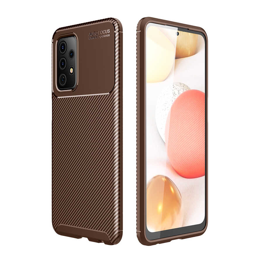 Galaxy A52 Kılıf NXXA Negro Silikon Kapak-Kahverengi