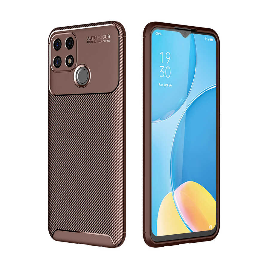 Oppo A15S Kılıf NXXA Negro Silikon Kapak-Kahverengi