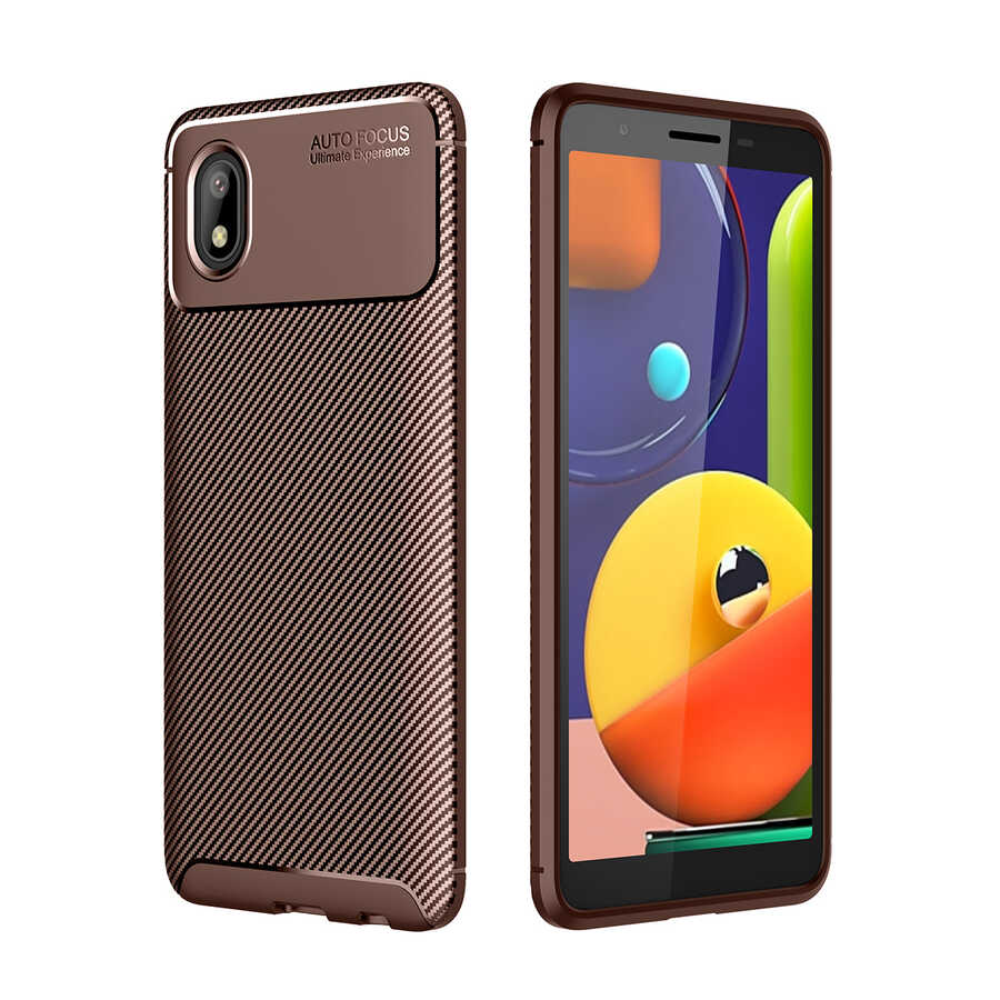 Galaxy A01 Core Kılıf NXXA Negro Silikon Kapak-Kahverengi