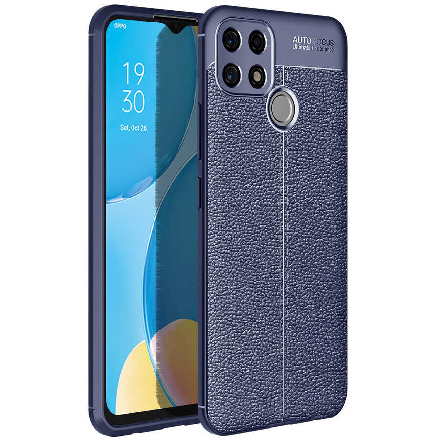 Oppo A15 Kılıf NXXA Niss Silikon Kapak-Lacivert