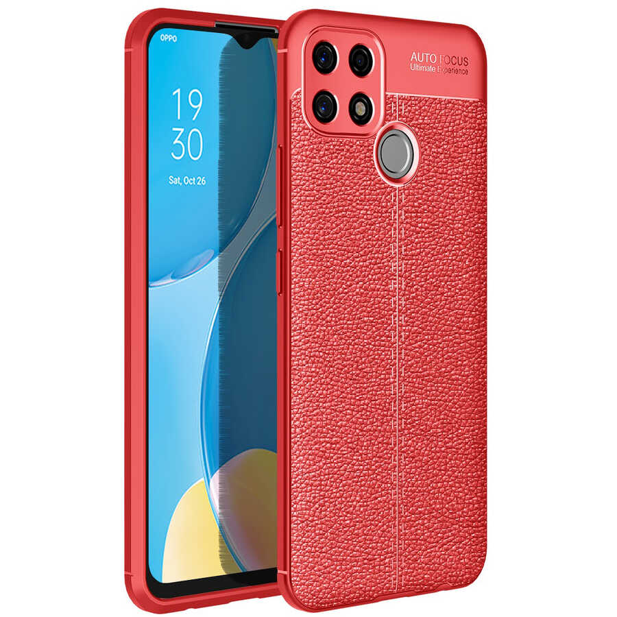 Oppo A15S Kılıf NXXA Niss Silikon Kapak-Kırmızı