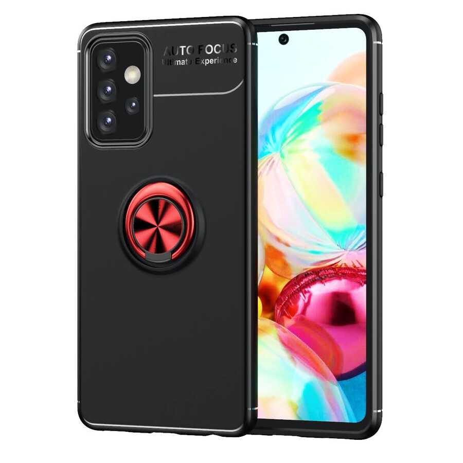Galaxy A52 Kılıf NXXA Ravel Silikon Kapak-Siyah-Kırmızı