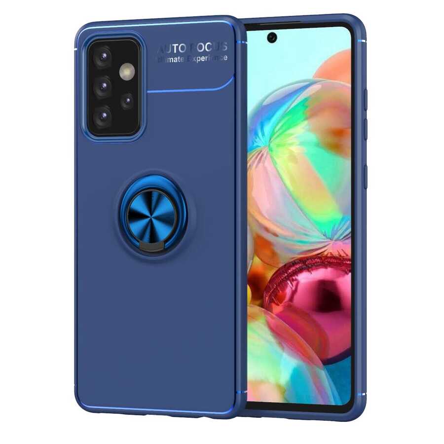 Galaxy A72 Kılıf NXXA Ravel Silikon Kapak-Mavi