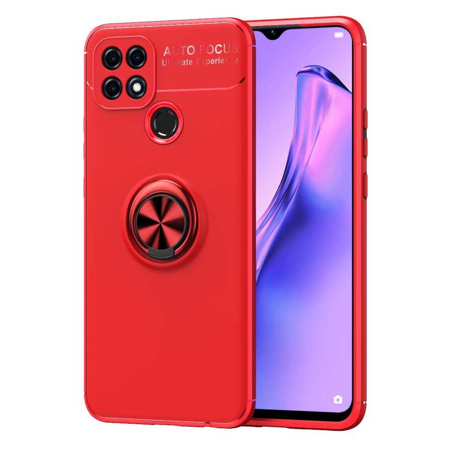 Oppo A15S Kılıf NXXA Ravel Silikon Kapak-Kırmızı