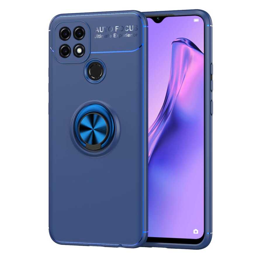 Oppo A15S Kılıf NXXA Ravel Silikon Kapak-Mavi