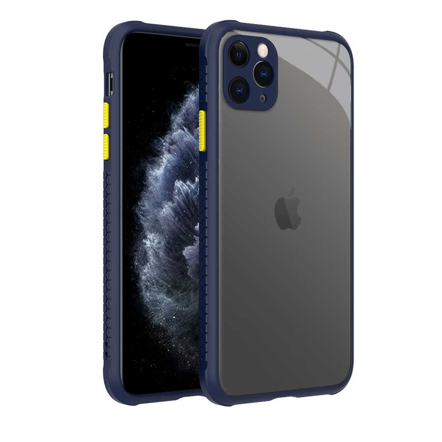 iPhone 11 Pro Max Kılıf NXXA Kaff Kapak-Lacivert