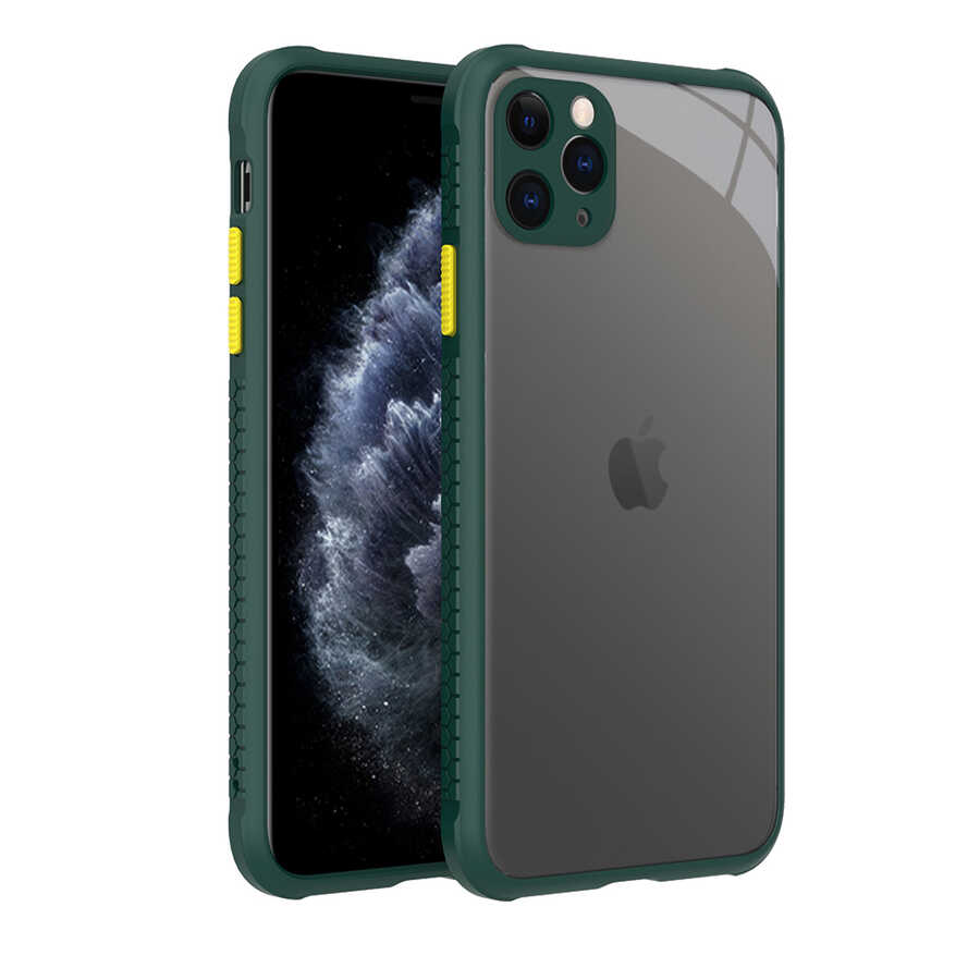 iPhone 11 Pro Max Kılıf NXXA Kaff Kapak-Koyu Yeşil