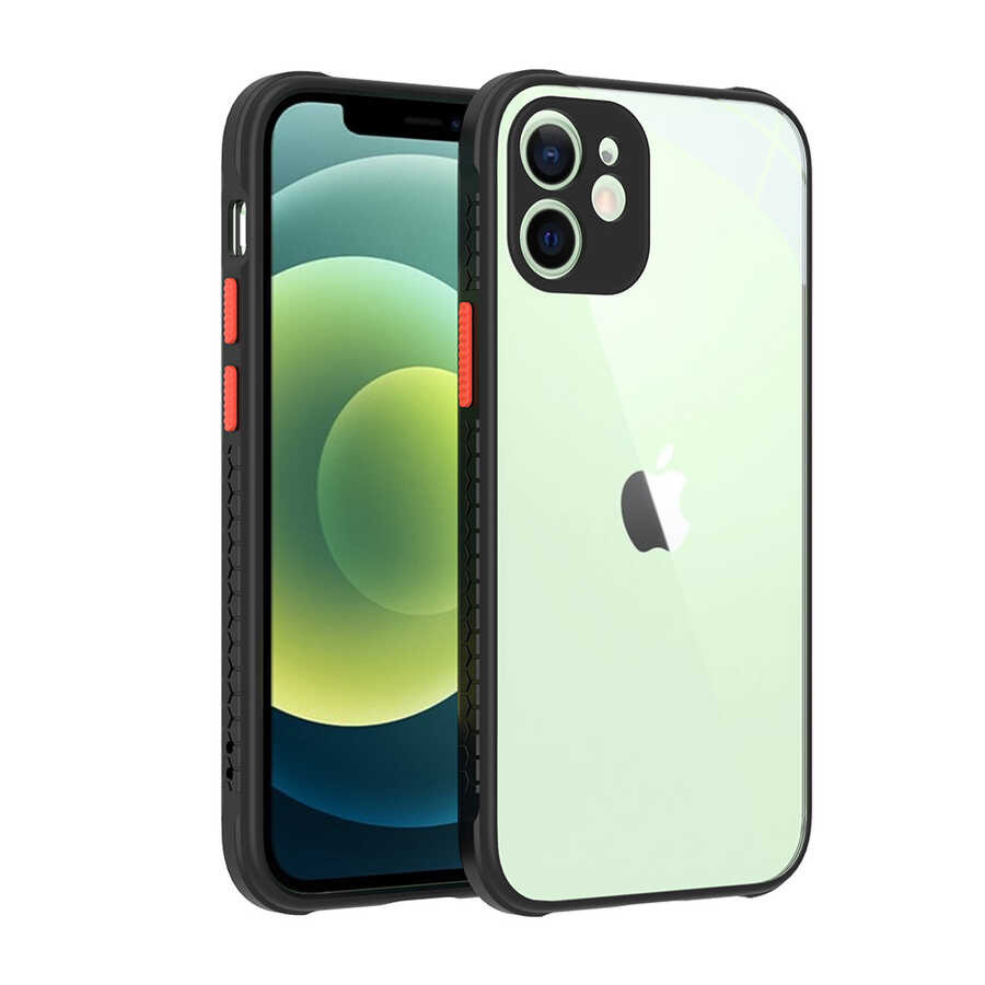 iPhone 12 Uyumlu NXXA Kaff Kapak-Siyah