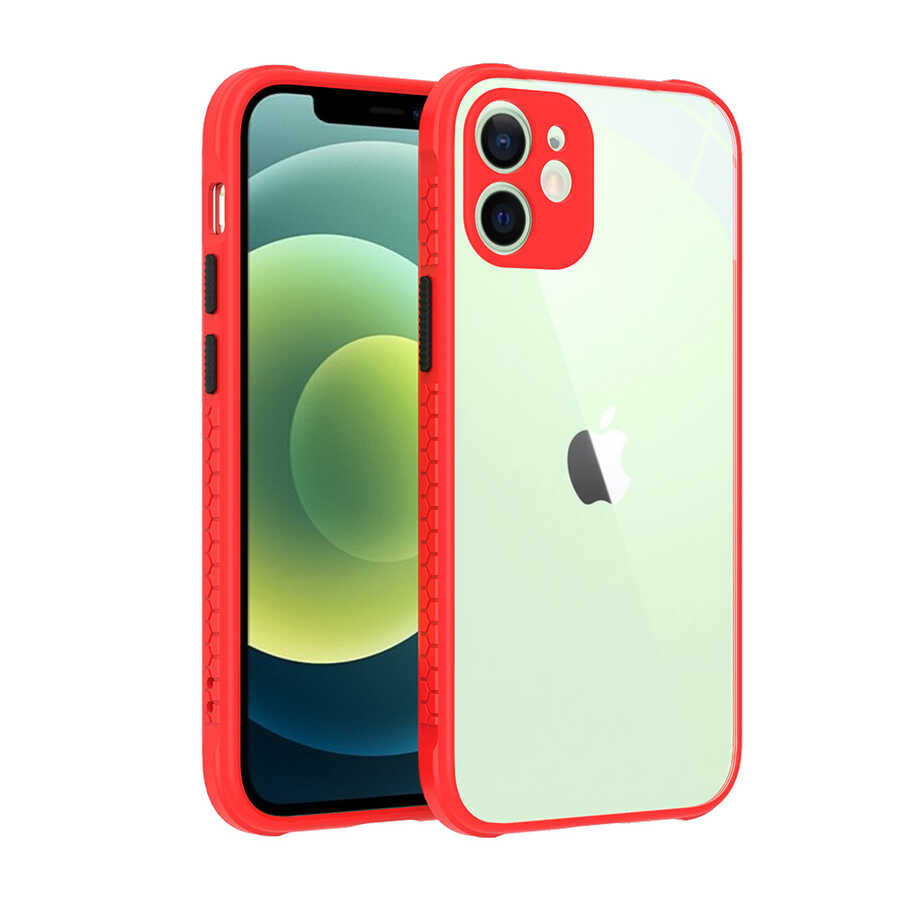 iPhone 12 Uyumlu ​​NXXA Kaff Kapak-Kırmızı