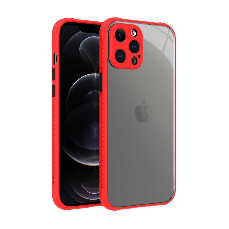 iPhone 12 Pro Max Kılıf NXXA Kaff Kapak-Kırmızı
