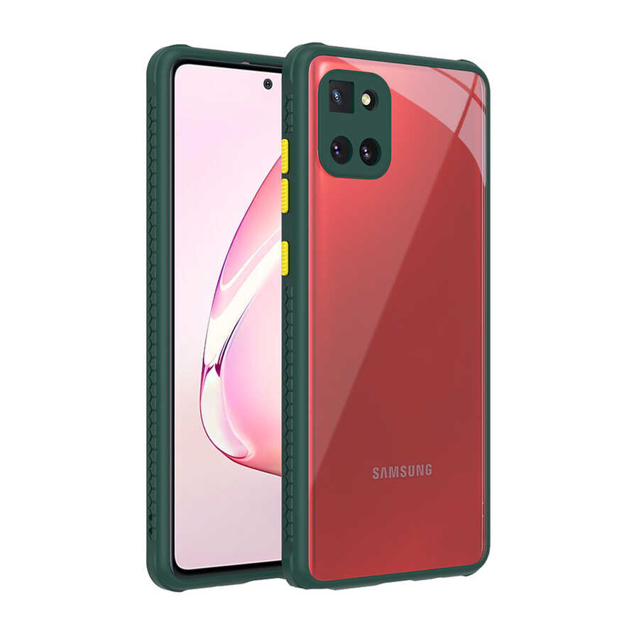 Galaxy A81 (Note 10 Lite) Kılıf NXXA Kaff Kapak-Koyu Yeşil