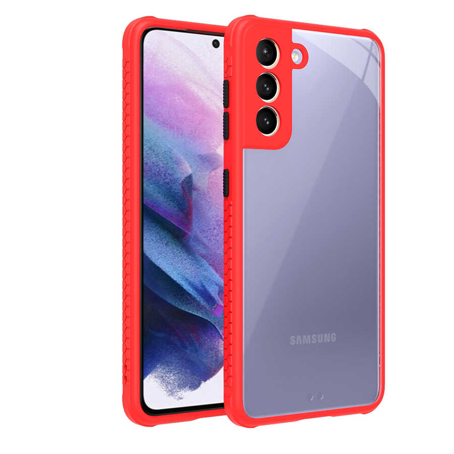 Galaxy S21 Kılıf NXXA Kaff Kapak-Kırmızı