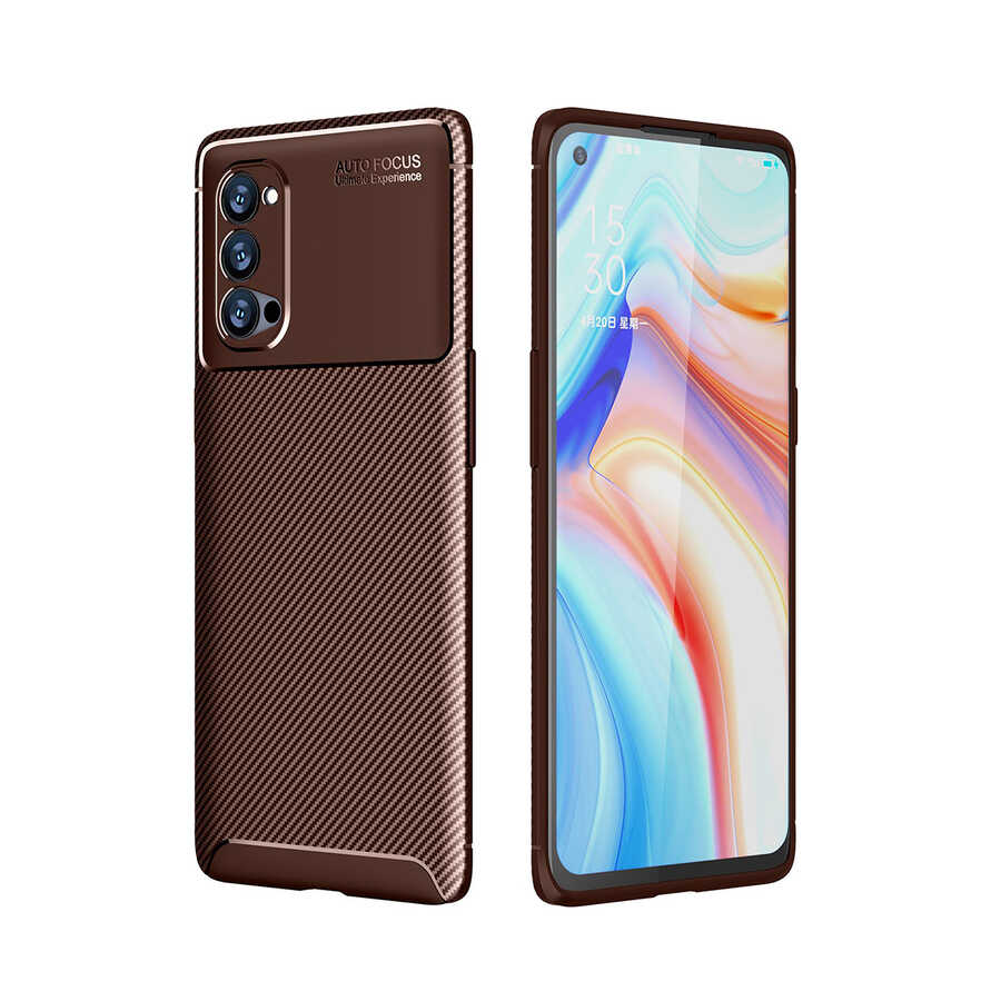 Oppo Reno 4 Pro 5G Kılıf NXXA Negro Silikon Kapak-Kahverengi