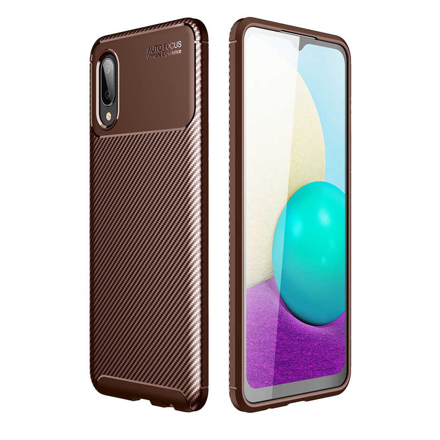 Galaxy A02 Kılıf NXXA Negro Silikon Kapak-Kahverengi
