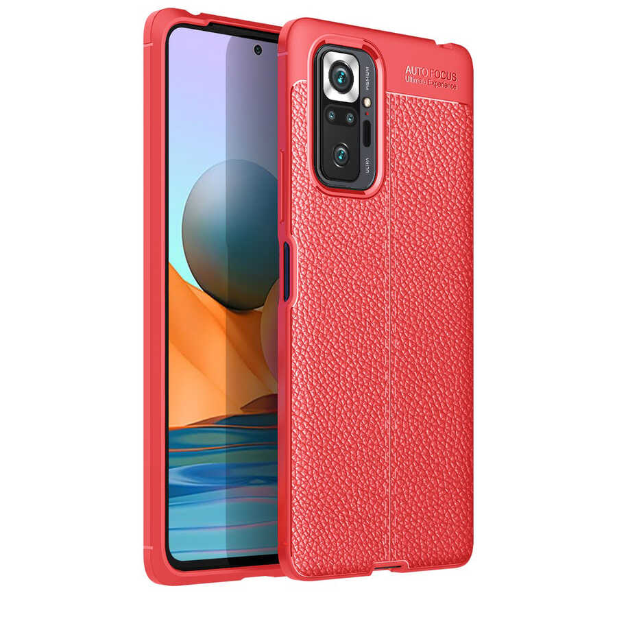 Xiaomi Redmi Note 10 Pro Kılıf NXXA Niss Silikon Kapak-Kırmızı