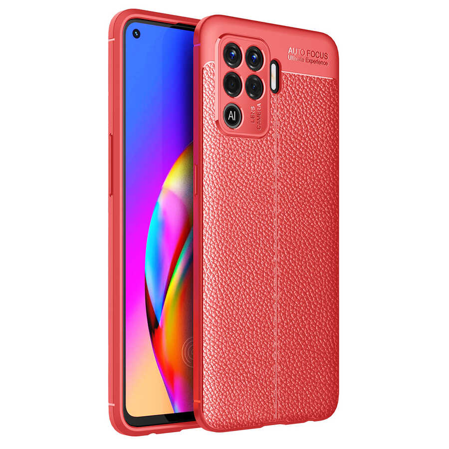 Oppo Reno 5 Lite Kılıf NXXA Niss Silikon Kapak-Kırmızı