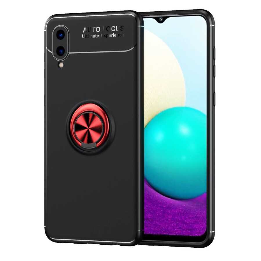 Galaxy A02 Kılıf NXXA Ravel Silikon Kapak-Siyah-Kırmızı