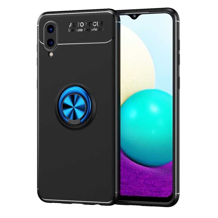 Galaxy A02 Kılıf NXXA Ravel Silikon Kapak-Siyah-Mavi