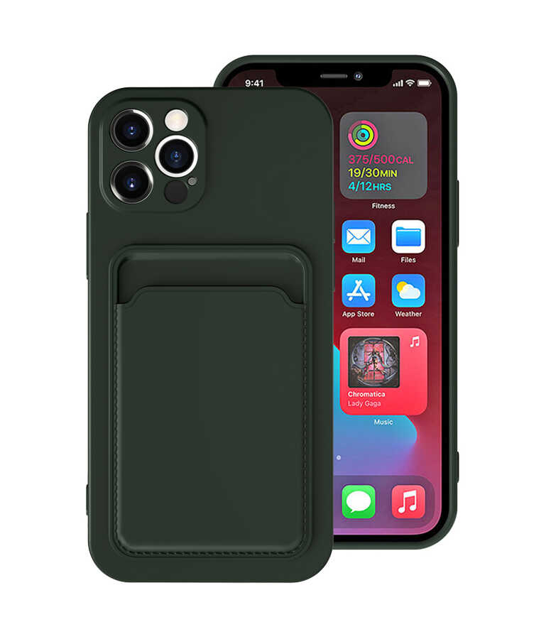 iPhone 12 Pro Max Kılıf NXXA Ofix Kapak-Koyu Yeşil