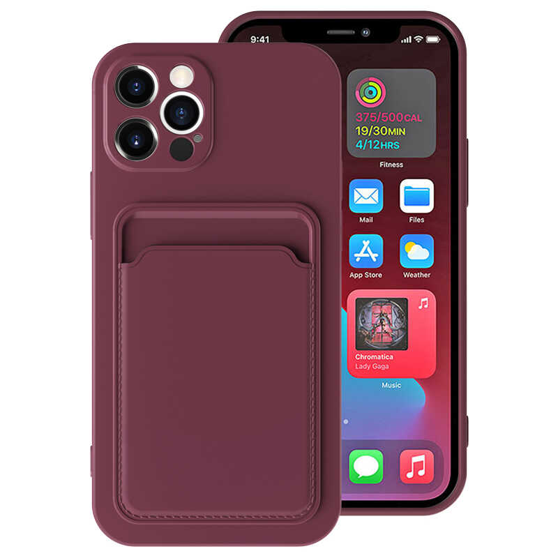 iPhone 12 Pro Max Kılıf NXXA Ofix Kapak-Mürdüm