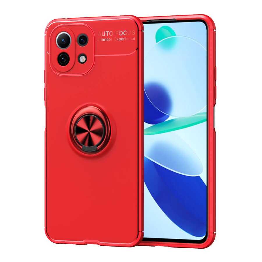 Xiaomi Mi 11 Lite Kılıf NXXA Ravel Silikon Kapak-Kırmızı
