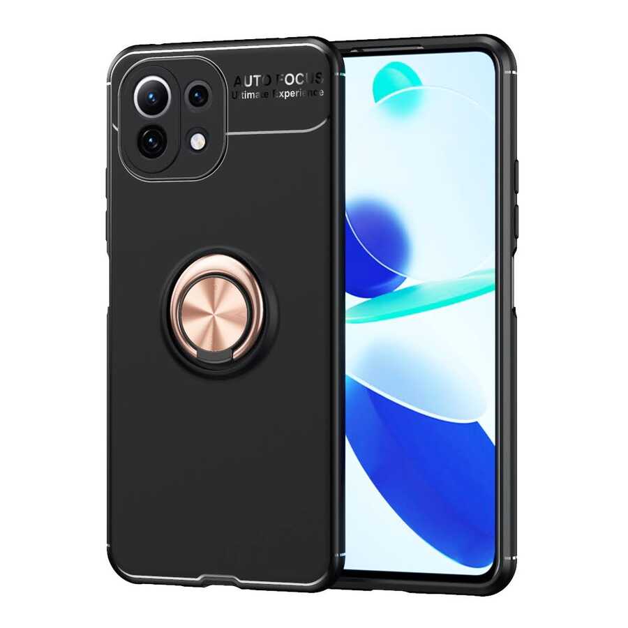 Xiaomi Mi 11 Lite Kılıf NXXA Ravel Silikon Kapak-Siyah-Rose Gold