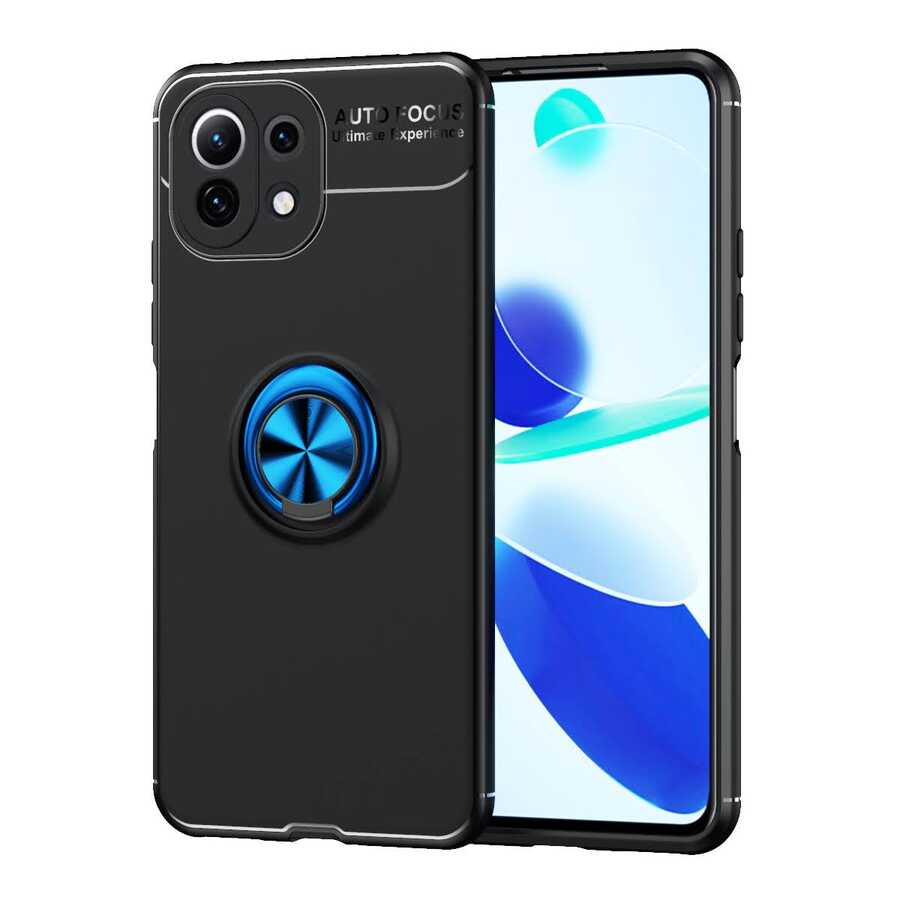 Xiaomi Mi 11 Lite Kılıf NXXA Ravel Silikon Kapak-Siyah-Mavi