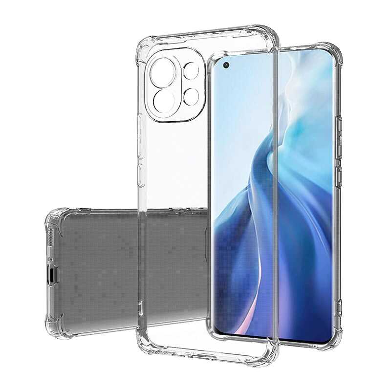 Xiaomi Mi 11 Lite Kılıf NXXA Kamera Korumalı Nitro Anti Shock Silikon-Renksiz