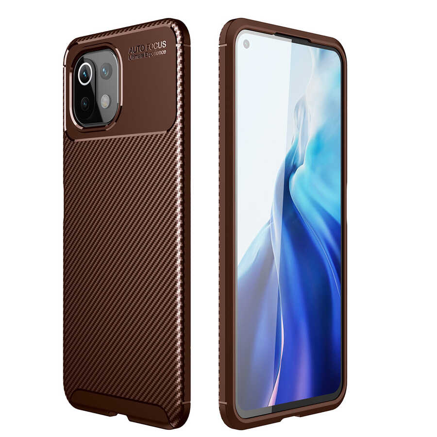 Xiaomi Mi 11 Lite Kılıf NXXA Negro Silikon Kapak-Kahverengi