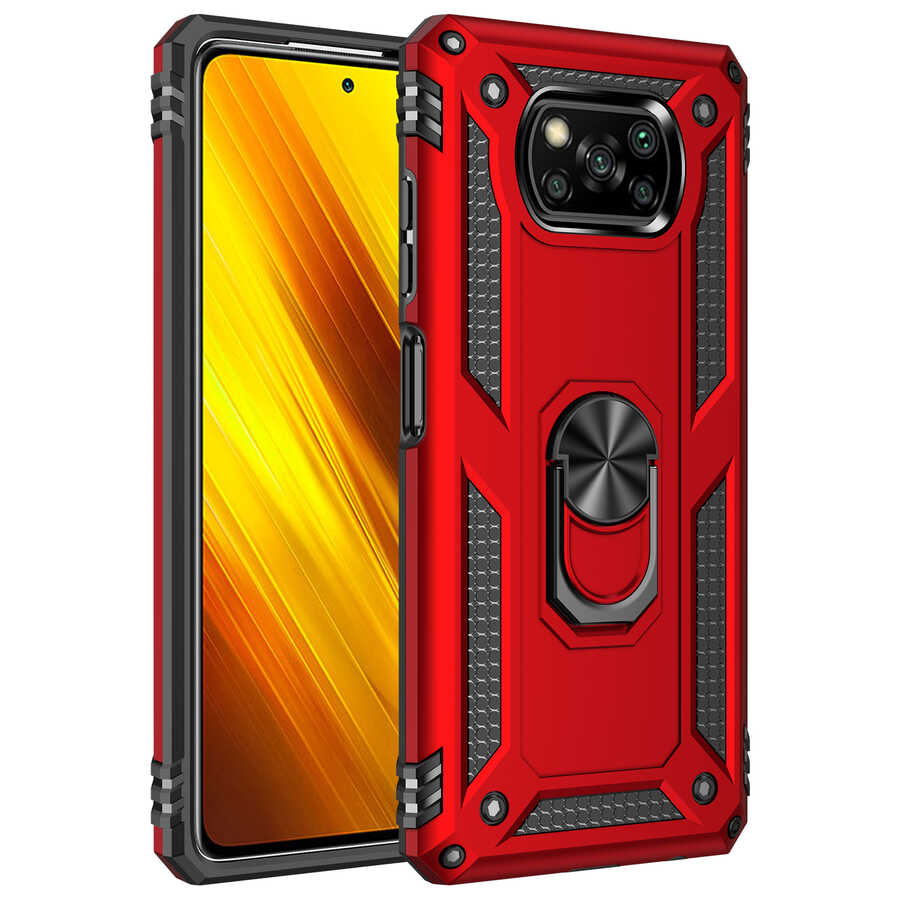 Xiaomi Poco X3 Kılıf NXXA Vega Kapak-Kırmızı
