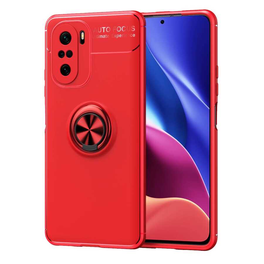 Xiaomi Redmi K40 Kılıf NXXA Ravel Silikon Kapak-Kırmızı