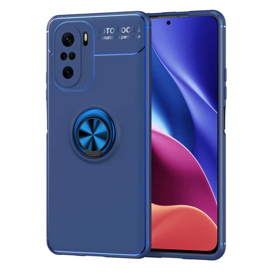 Xiaomi Redmi K40 Kılıf NXXA Ravel Silikon Kapak-Mavi