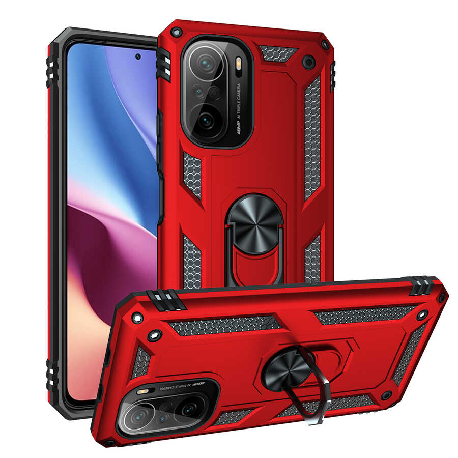 Xiaomi Poco F3 Kılıf NXXA Vega Kapak-Kırmızı