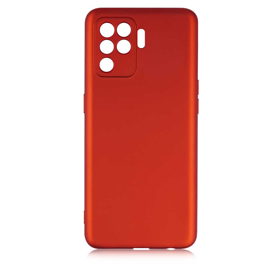 Oppo Reno 5 Lite Kılıf NXXA Premier Silikon Kapak-Kırmızı